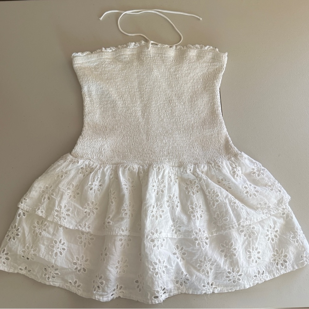 Fashion Nova White Strapless Dress LN 100% cotton